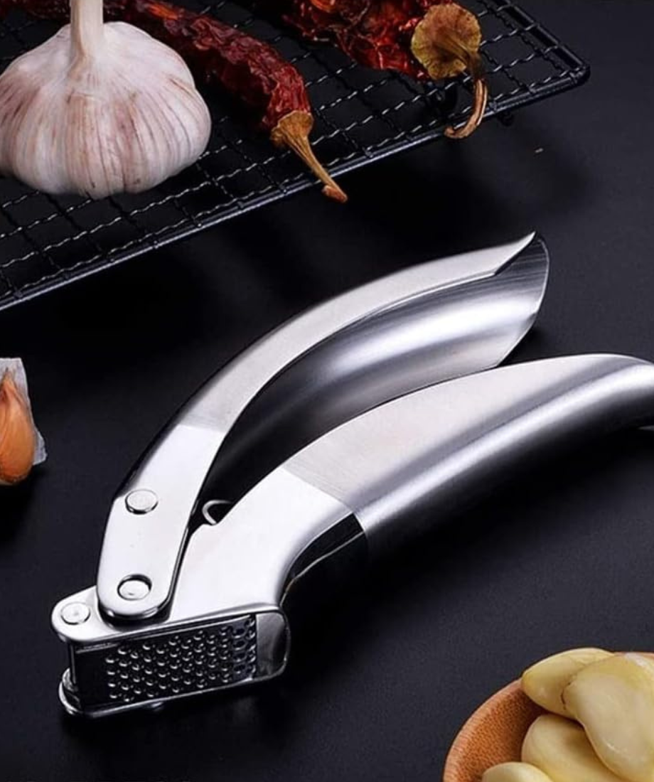 304 Stainless Steel Garlic Press & Peeler Set – Easy Squeeze Garlic Crusher - Image 4