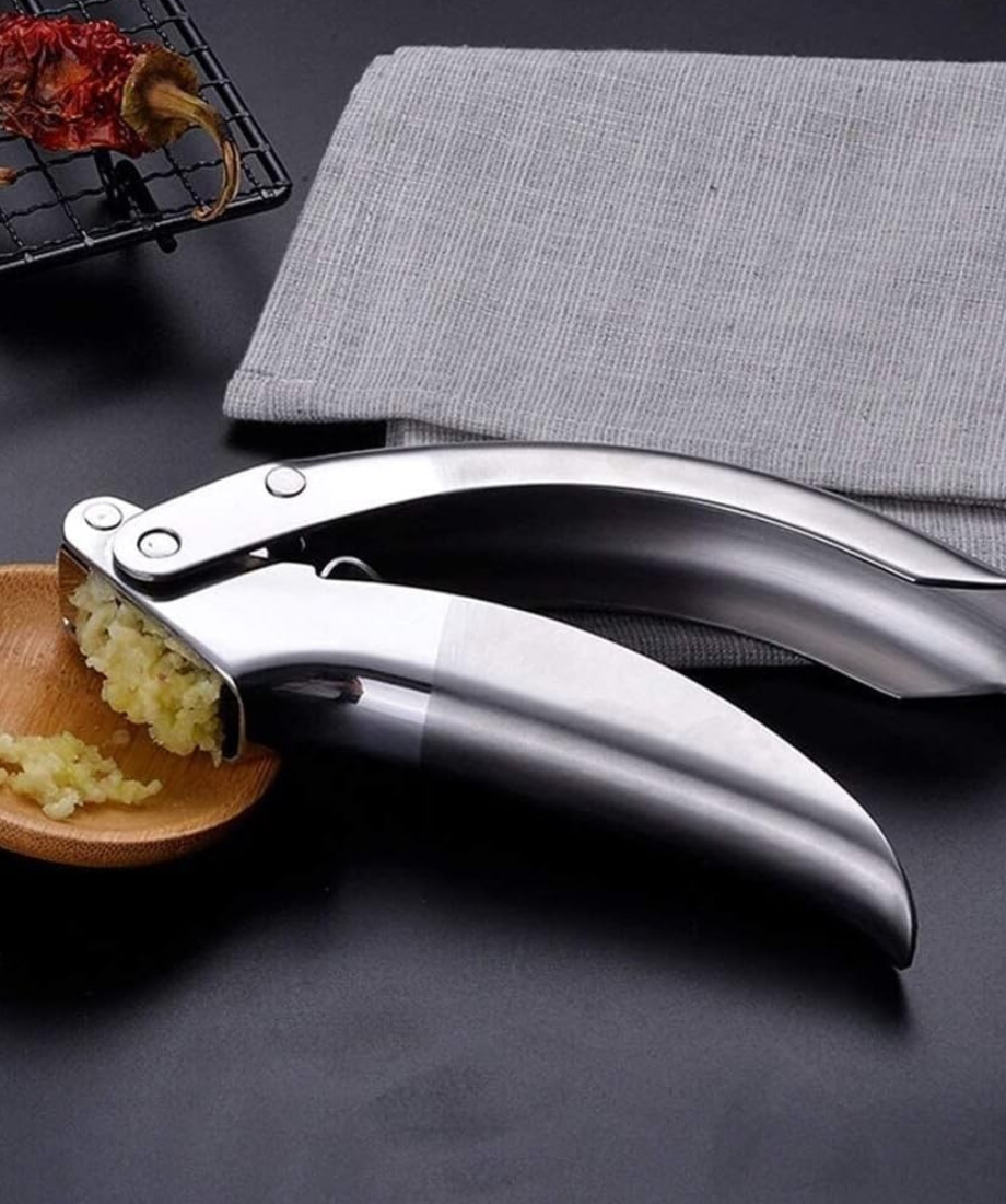 304 Stainless Steel Garlic Press & Peeler Set – Easy Squeeze Garlic Crusher - Image 5