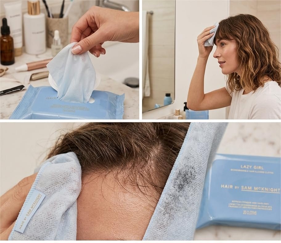 HAIR BY SAM MCKNIGHT Lazy Girl Biodegradable Hair Cleanse Cloths - Image 2