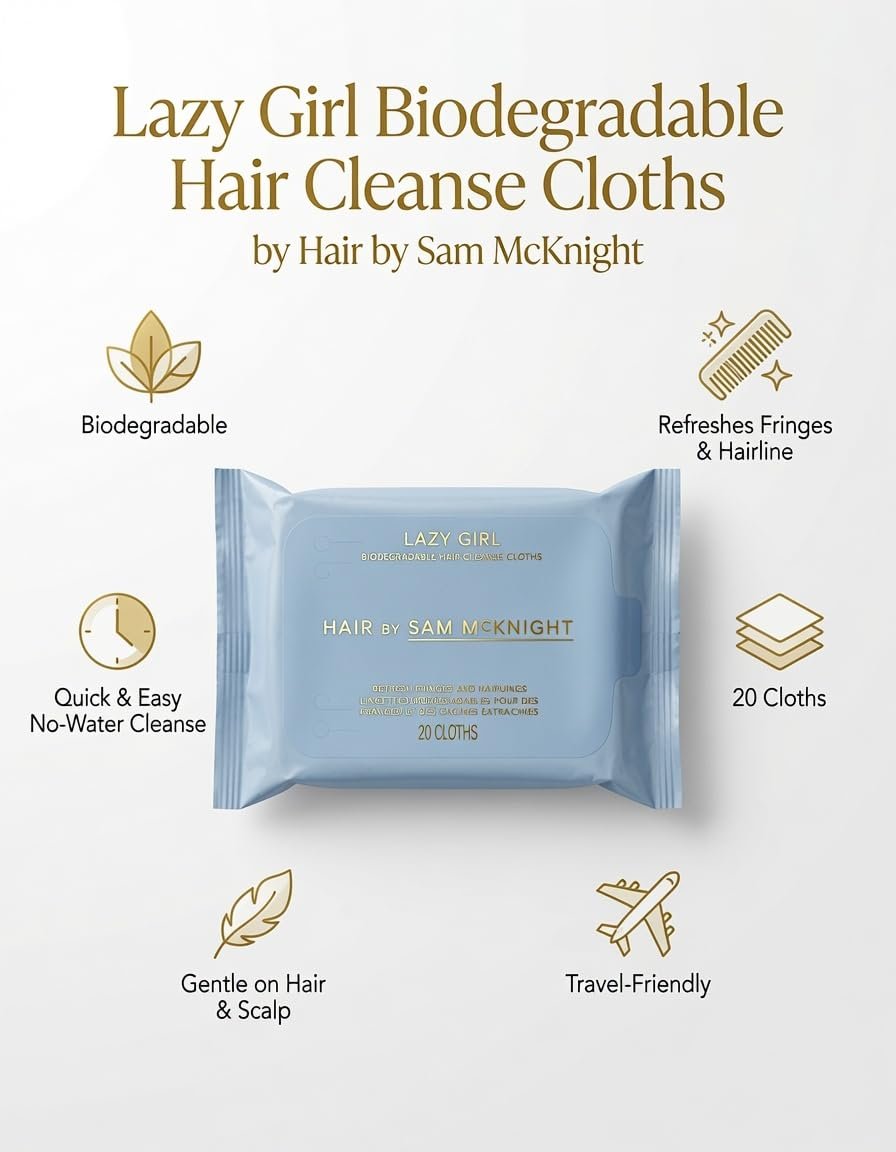 HAIR BY SAM MCKNIGHT Lazy Girl Biodegradable Hair Cleanse Cloths - Image 3