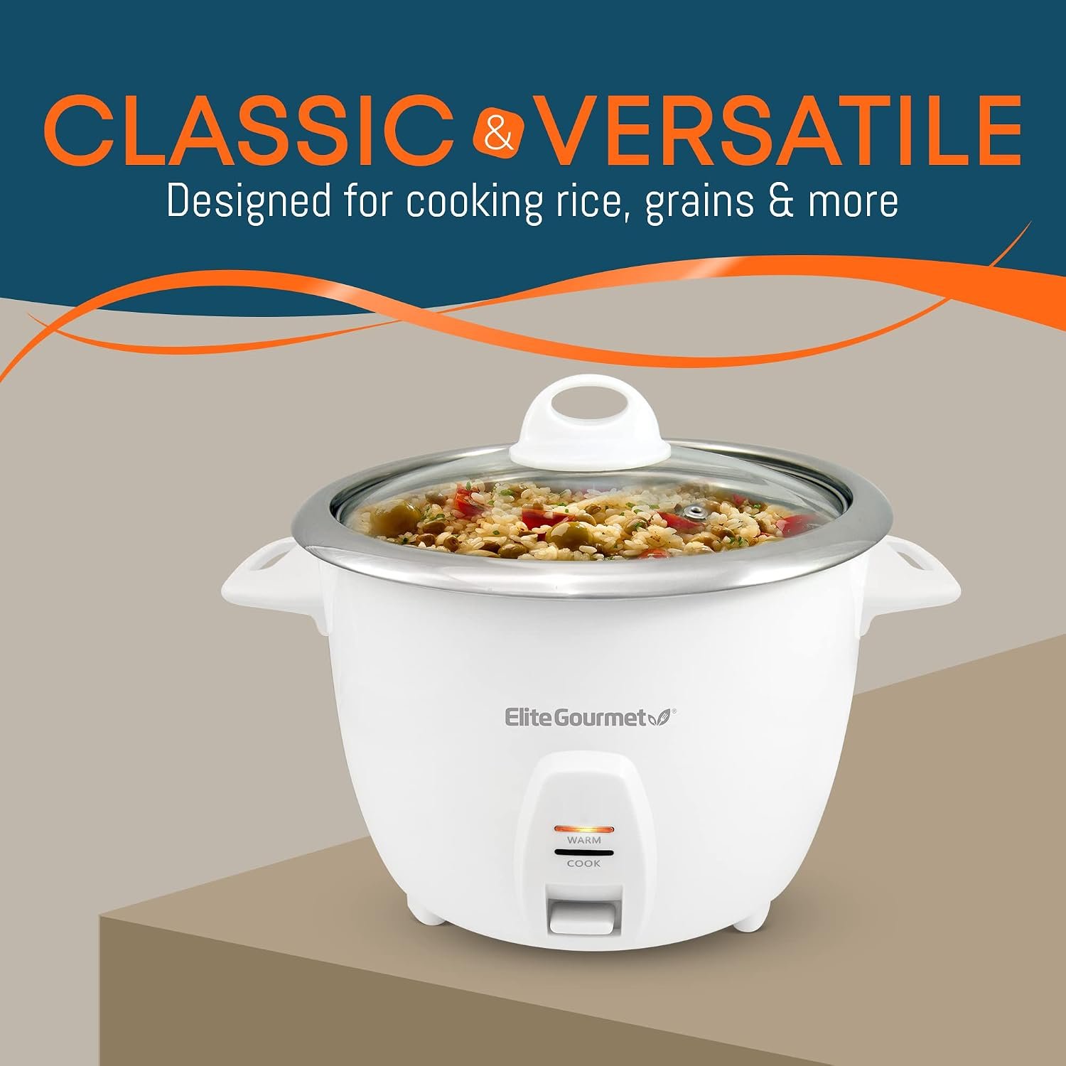Electric Rice Cooker with Stainless Steel Inner Pot, 10 Cups Cooked, White - Image 7